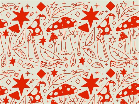 Cottagecore Mushroom Repeating Pattern By Blue On Dribbble