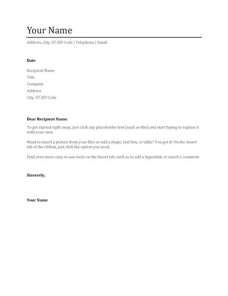 Simple Cover Letter Office Templates
