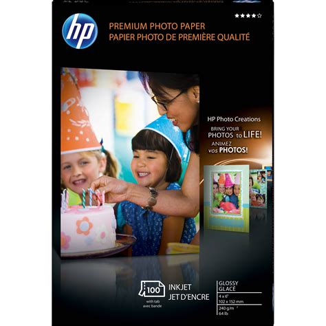 Hp Premium Glossy Photo Paper 4x6 100 Sheets Q1990a Bandh