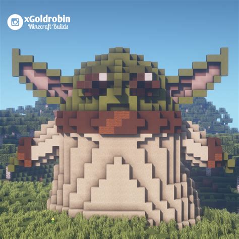I Built Baby Yoda In Minecraft Themandaloriantv Disney Minecraft