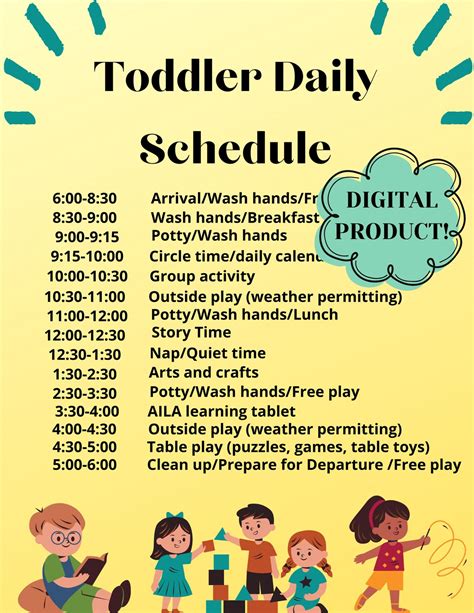 Editable Daycare Daily Toddler Scheduleinstant Etsy