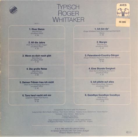Roger Whittaker Typisch Roger Whittaker Lp Album Vinyl