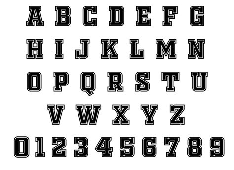 Varsity College Outline Font Sport Alphabet College Etsy