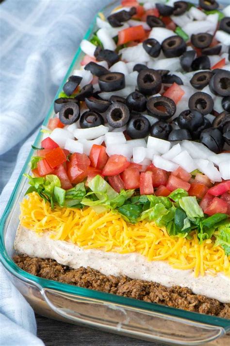 Mexican 7 Layer Taco Dip With Beef Healthy Dinner Recipe