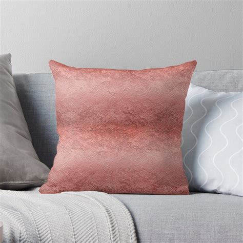Textured Rose Gold Metallic Foil Throw Pillow By Honorandobey Gold