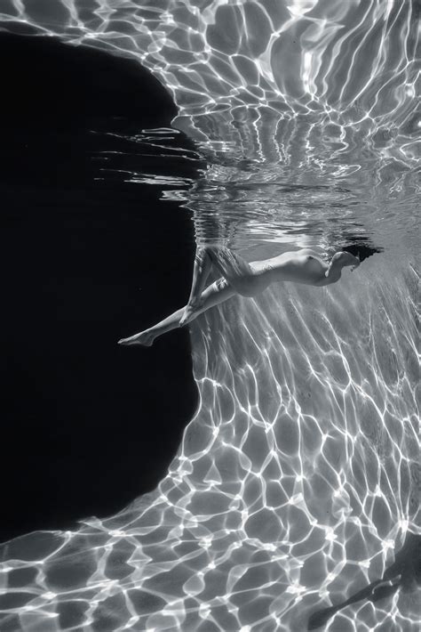 Alex Sher Slow Motion Grey Underwater Black And White Nude