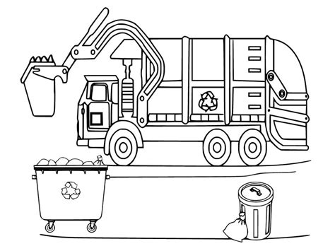 Garbage Truck Coloring Pages Coloringlib