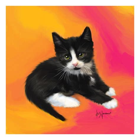 Tuxedo Kitten Print Etsy