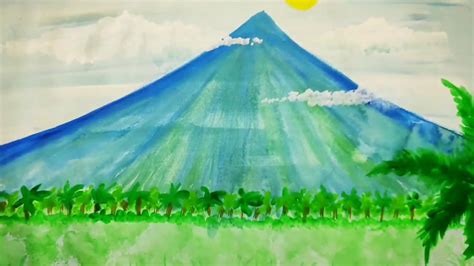 Mayon Volcano Painting Easy Steps 06 Youtube