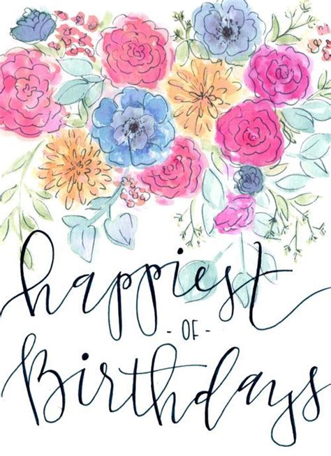 Hello my friends and welcome back today we will write amazing letters happy birthday in calligraphy. happy birthday card | watercolor floral & modern ...