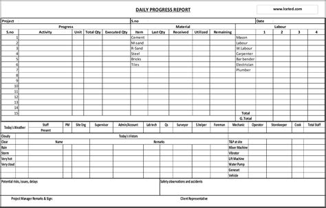 Daily Progress Report Of The Construction Daily Progress Report Pdf