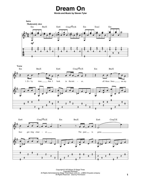 Dream On By Aerosmith Solo Guitar Guitar Instructor