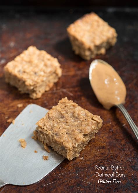 Peanut Butter Oatmeal Bars Gluten Free Nutritious Eats