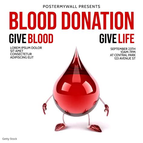 Blood Donation Drive Instagram Post Template Postermywall