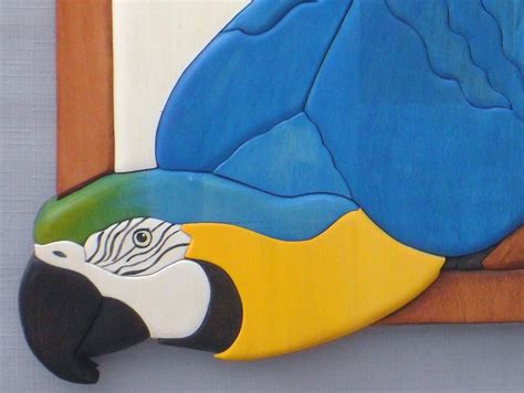 Parrot Wood Art Intarsia