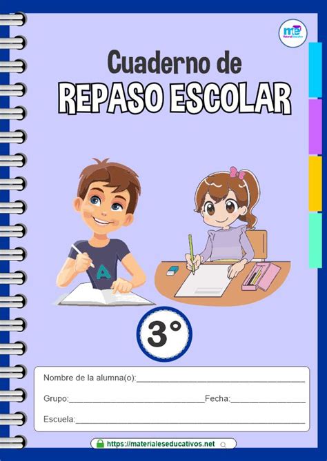 Cuadernillo De Repaso Escolar Para Vacaciones Tercer Grado Materiales