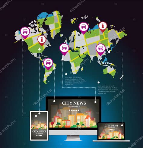 Infographic Template With Maps — Stock Vector © Zeber2010 61549537