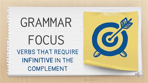 Grammar Focus Verbs Infinitive Youtube