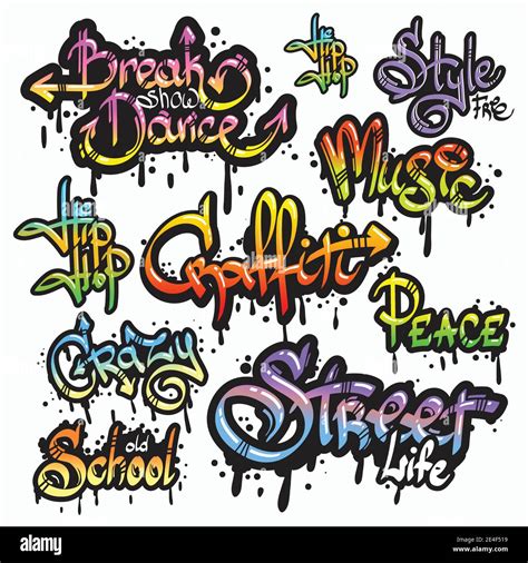 Expressive Collection Of Graffiti Urban Youth Art Individual Words