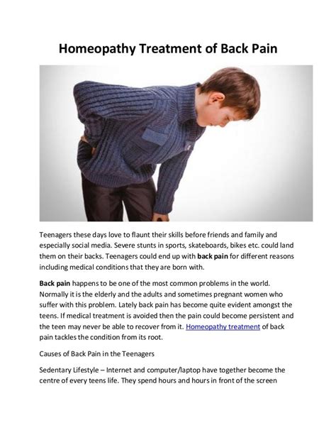 Homeopathy Treatment Of Back Pain