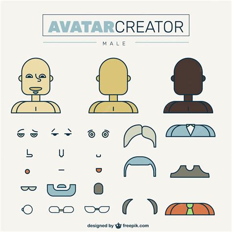 Free Vector Male Avatar Creator In Flat Design