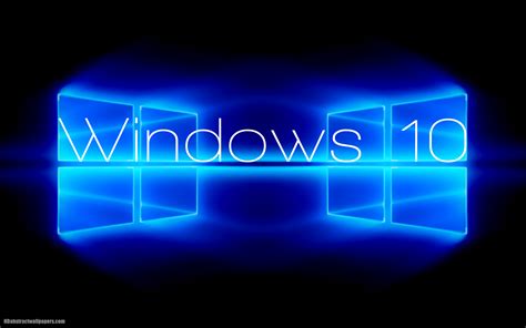 And Blue Windows 10 Wallpaper With Windows Logos And Neon 1920x1200