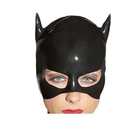 Latex Gummi Hood Rubber Fetish Mask Cosplay Catwoman Costume Club Headgear Picclick