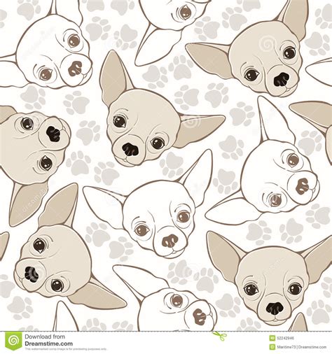 Seamless Chihuahua Dog Sitting Image Graphics Design Vector