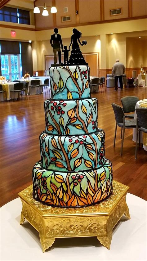 Stained Glass Wedding Cake Decor Stained Glass Home Decor