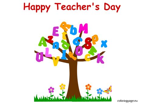 Editorial team september 4, 2020. Happy teacher's day greeting | Coloring Page