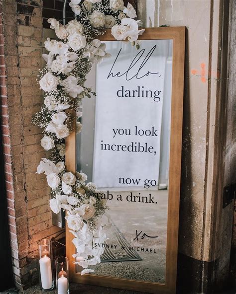 11 Wedding Mirror Signs We Love Welcome Quote Wedding Mirror Wedding Entrance Sign Wedding
