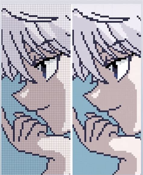 Killua Anime Pixel Art Pixel Art Grid Pixel Art