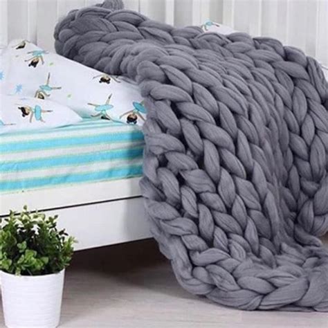 Giant Blanket 100 Merino Wool Blanket Chunky Knit Blanket Etsy