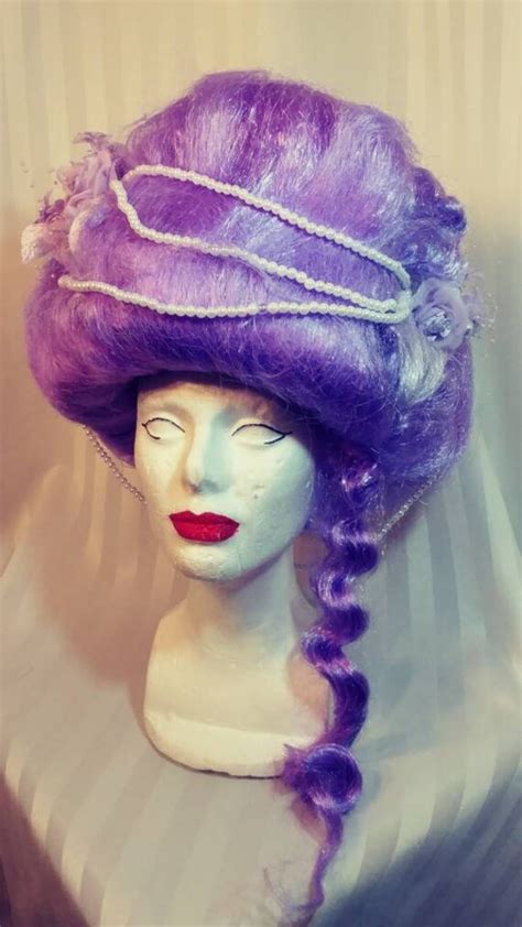 Marie Antoinette Lavender Wig With Ship Flowers Pearls Free Etsy