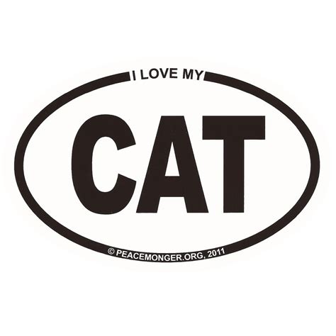I Love My Cat Oval Bumper Sticker