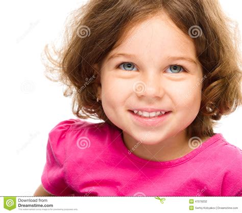 Portrait Of Cheerful Little Girl Stock Photo Image Of Pretty