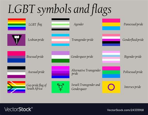Lgbt Gay Flags And Symbols On Dark Purple Vector Image