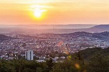 Germany, Baden-Wuerttemberg, cityscape of Stuttgart at sunrise, view ...