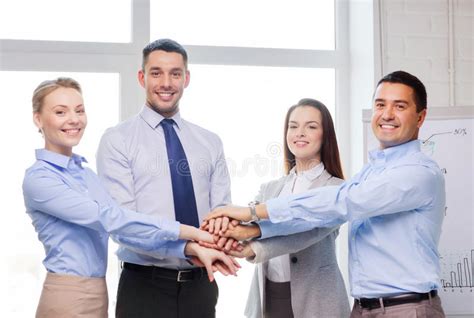 Business Team Celebrating Victory In Office Stock Image Image Of