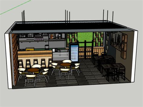 Coffee Shop Interior Sketch Up File In Skp Cad 8279 Mb Bibliocad