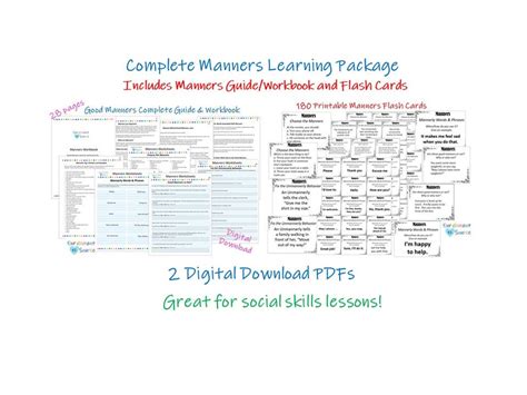 Manners Lesson Bundle Digital Download Complete Guide To Good Manners