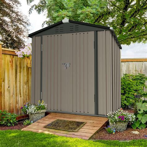 Udpatio Outdoor Storage Shed 4x6 Ft Metal Outside Sheds And Outdoor