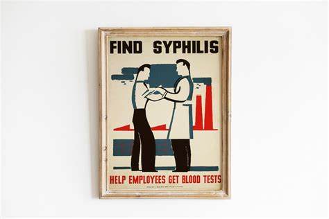 Syphilis Awareness Poster Help Workers Identify Symptoms Etsy