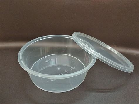 50 X 250ml Plastic Round Containers Tub Pots And Lids Clear Microwavable
