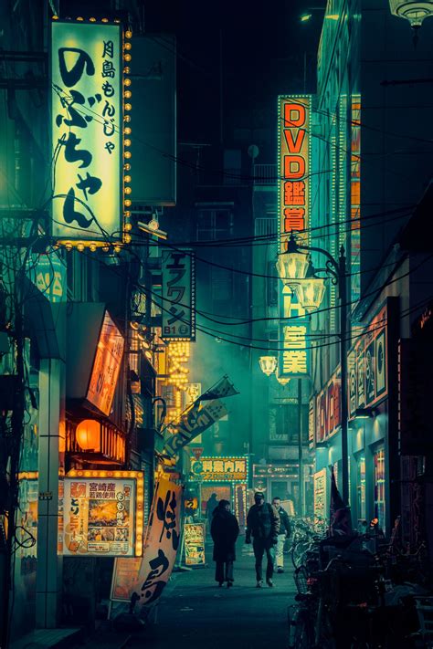 Sleepless City Streets Of Rainy Tokyo Nights Lit By