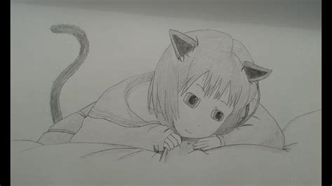 How I Draw Cute Anime Cat Girl Youtube