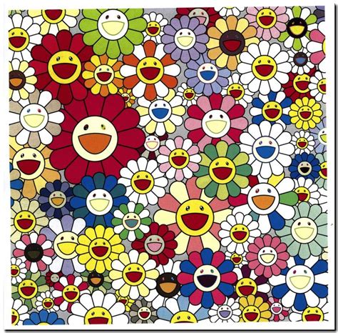 Takashi Murakami Quality Canvas Print Japanese Pop Art Poster Flowers