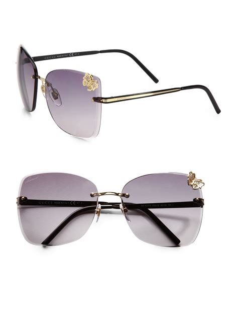 Gucci Rimless Butterfly Sunglasses In Metallic Lyst