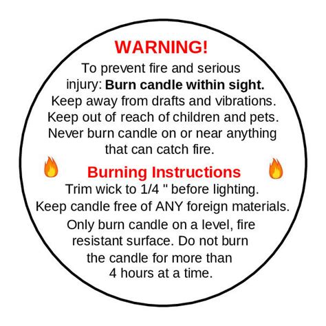 A wide variety of candle warning labels options are available to you, such as usage, material, and custom order. 192 X Candle Warning Labels. Burning Safety Stickers. 45mm ...