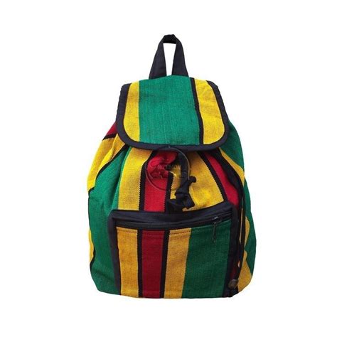Simple Backpack Striped Backpack Handmade Handbags Rasta Jamaicans